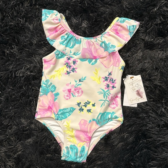 💜🌟 Jessica Simpson: Little Girls 2T One-Piece Swimsuit & Swim Shorts Set 💜🌟 - Picture 4 of 10